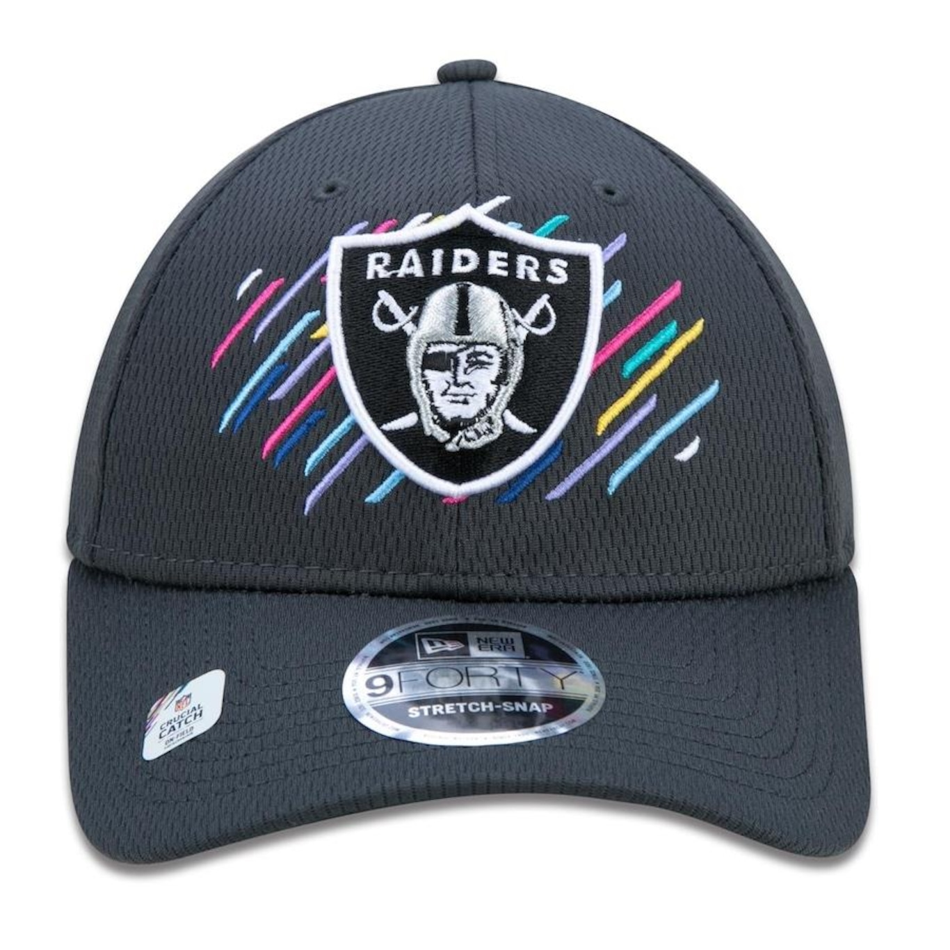 Boné Aba Curva New Era 9Forty Stretch Snap Las Vegas Raiders Crucial Catch - Snapback - Adulto - Foto 2