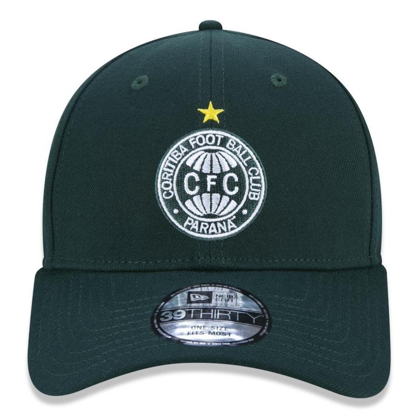 Boné Aba Curva New Era 39Thirty Futebol Coritiba Futebol - Stretch Fit - Adulto - Foto 2