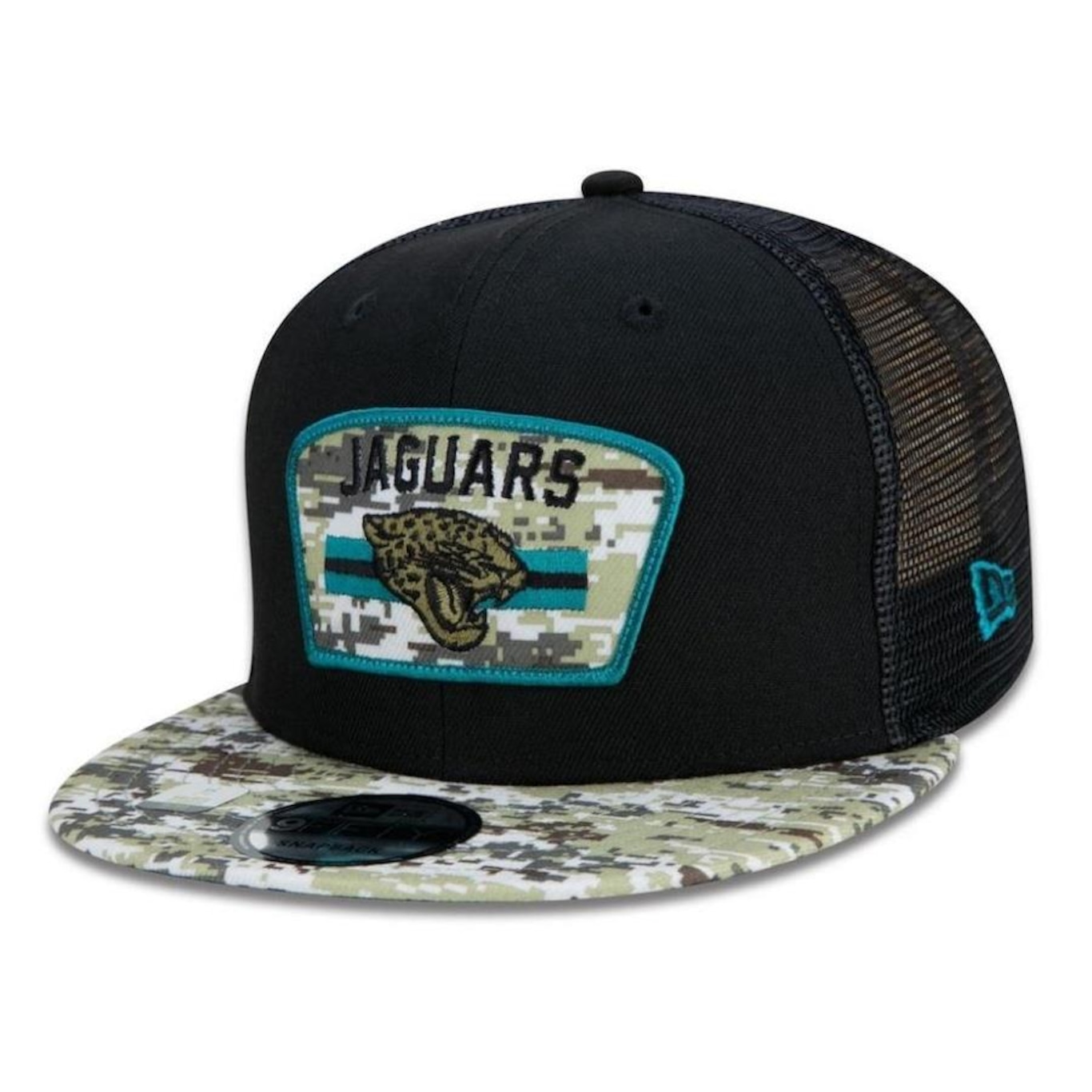 Boné Aba Reta New Era Jacksonville Jaguars 950 NFL 21 Salute Service - Snapback - Adulto - Foto 1