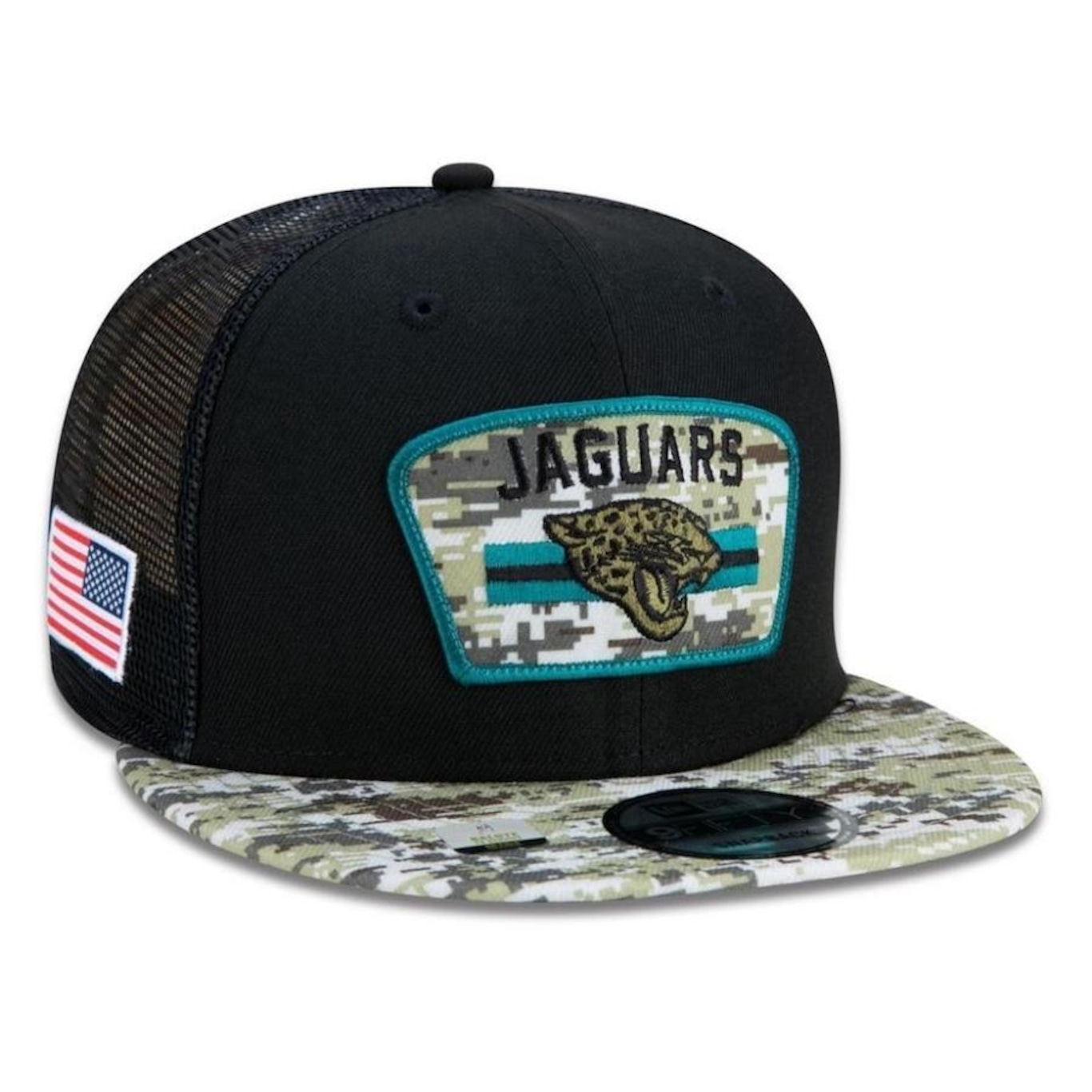 Boné Aba Reta New Era Jacksonville Jaguars 950 NFL 21 Salute Service - Snapback - Adulto - Foto 4