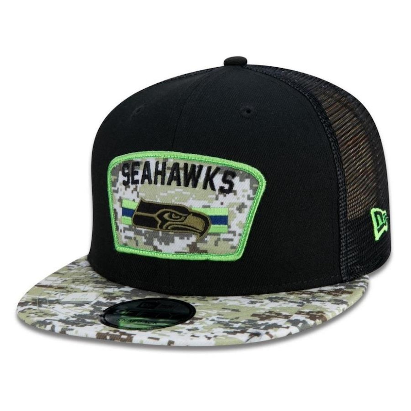 Boné Aba Reta New Era Seattle Seahawks 950 NFL 21 Salute Service - Snapback - Adulto - Foto 1