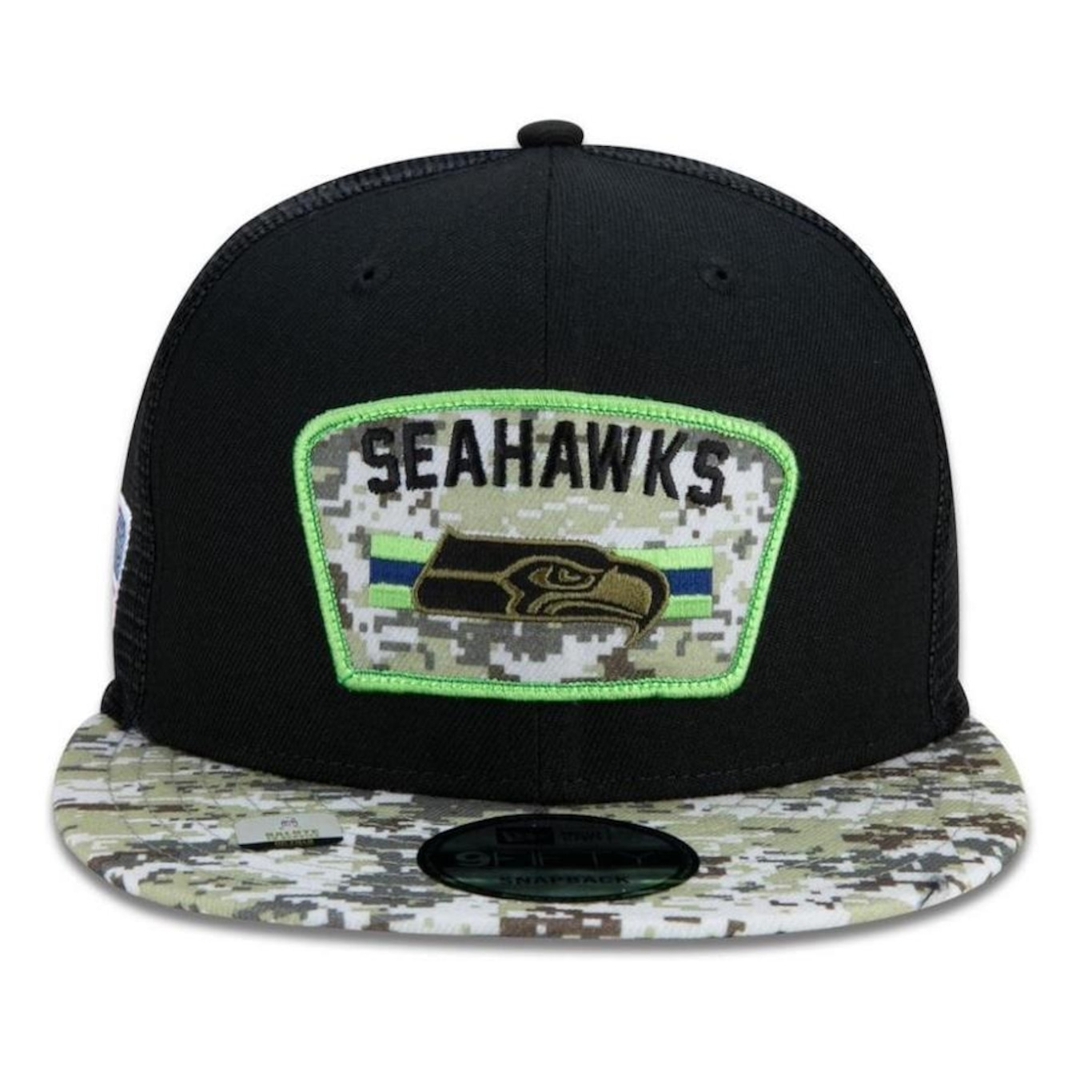 Boné Aba Reta New Era Seattle Seahawks 950 NFL 21 Salute Service - Snapback - Adulto - Foto 3