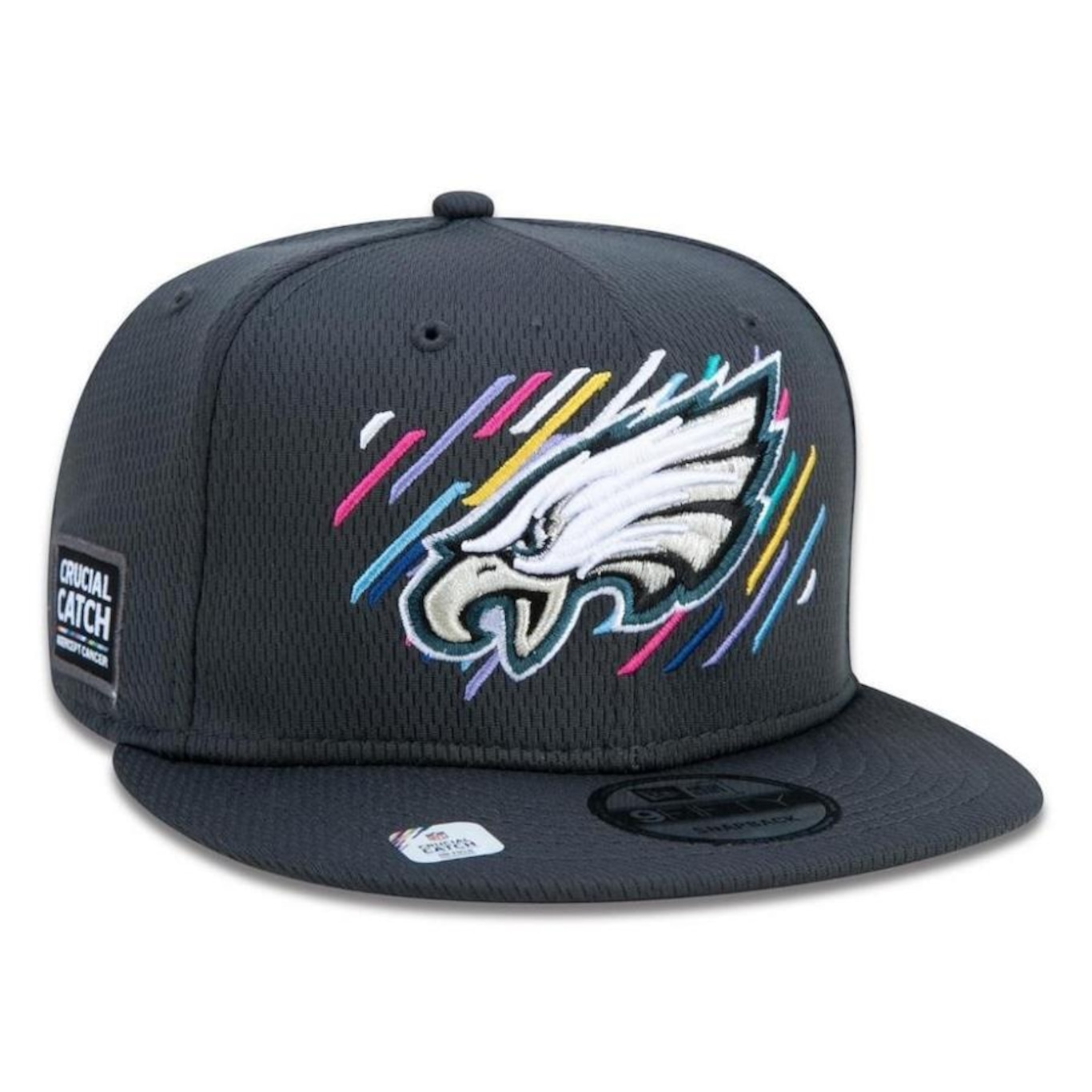 Boné Aba Reta New Era Philadelphia Eagles 950 Crucial Outubro Rosa - Snapback - Adulto - Foto 4