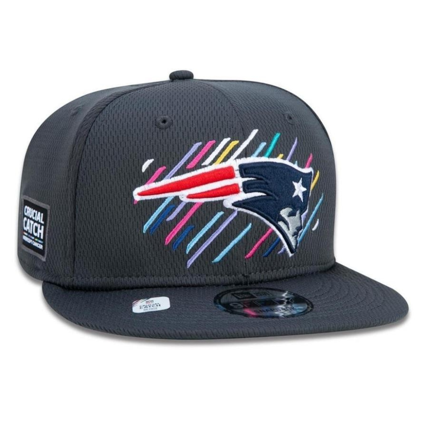 Boné Aba Reta New Era New England Patriots 950 Crucial Outubro Rosa - Snapback - Adulto - Foto 4