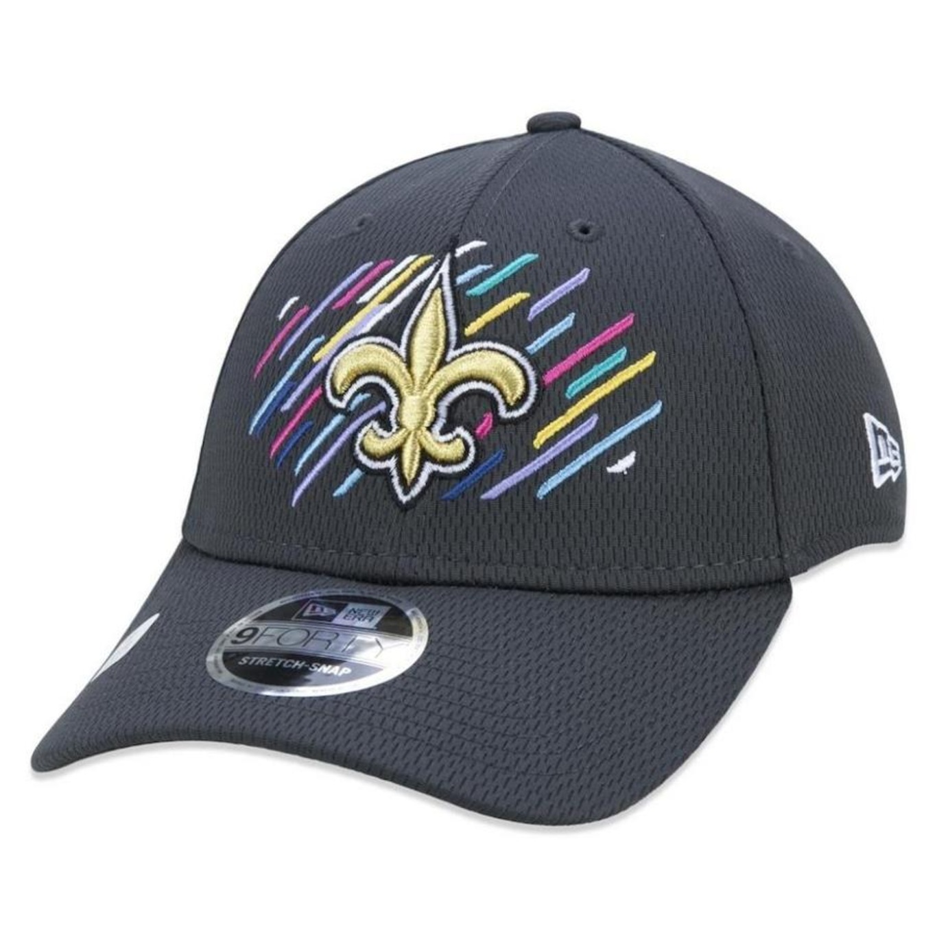 Boné Aba Curva New Era New Orleans Saints 940 Crucial Outubro Rosa - Snapback - Adulto - Foto 1