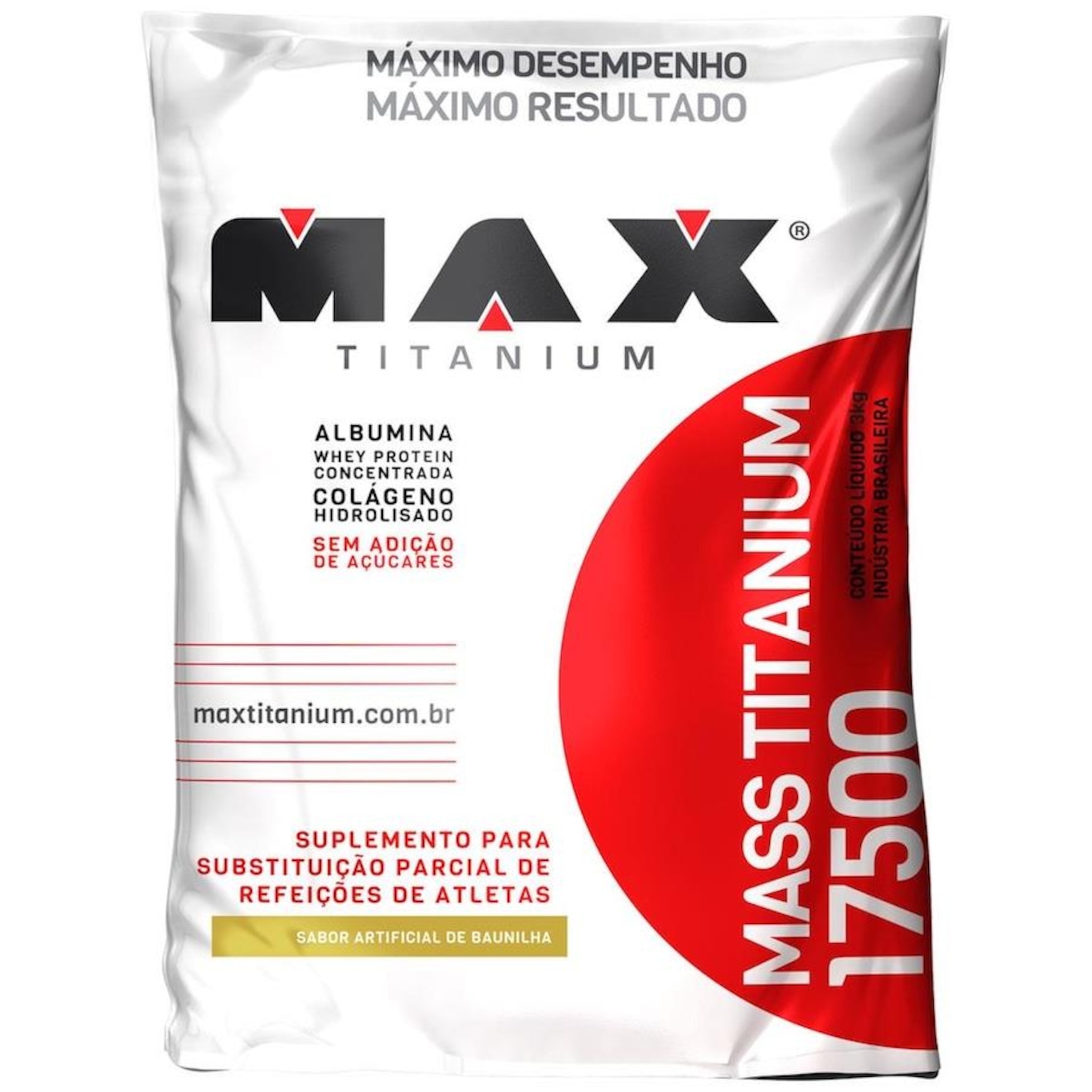 Mass Titanium Max Titanium - Baunilha - 3kg - Foto 1