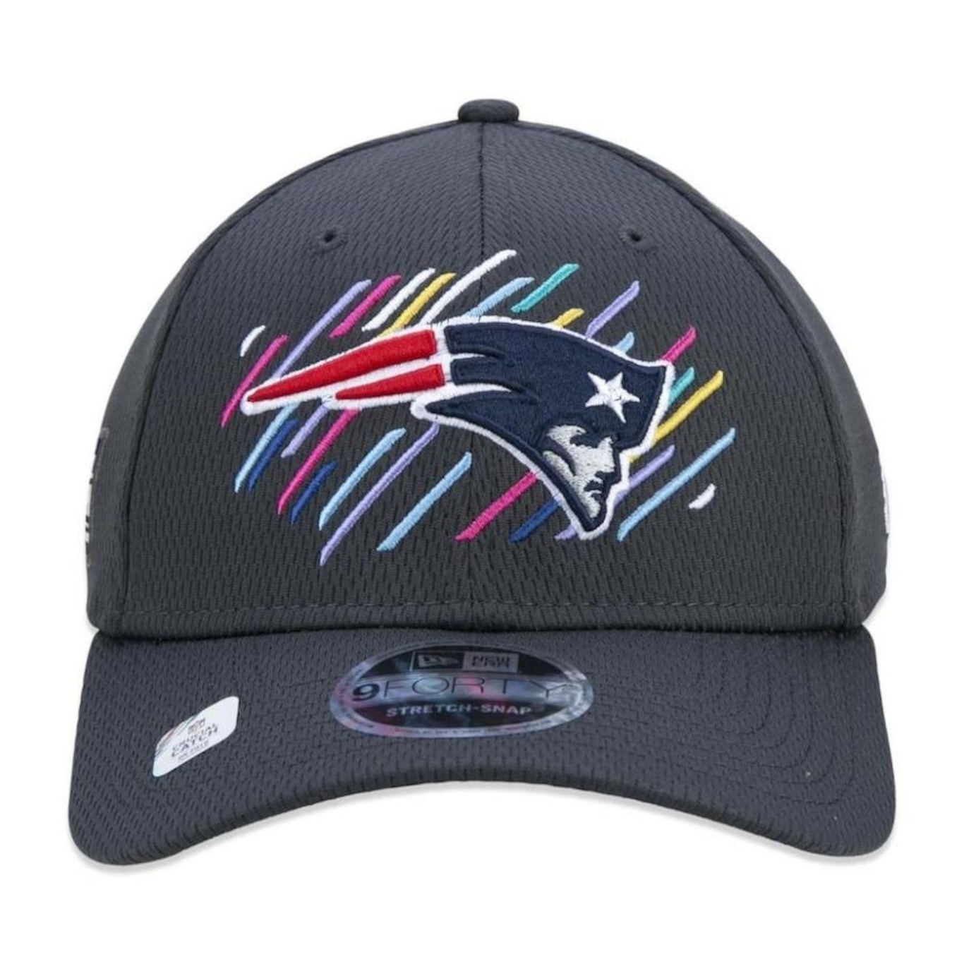 Boné Aba Curva New Era New England Patriots 940 Crucial Outubro Rosa - Snapback - Adulto - Foto 3