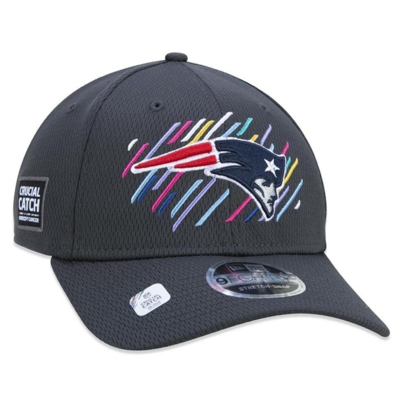 Boné Aba Curva New Era New England Patriots 940 Crucial Outubro Rosa - Snapback - Adulto - Foto 4