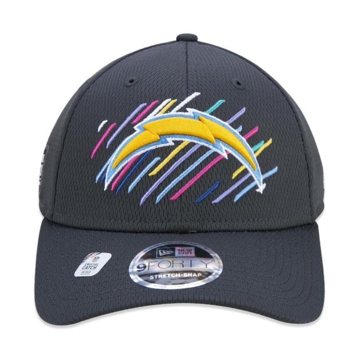 Boné Aba Curva New Era Los Angeles Chargers 940 Crucial Outubro Rosa - Snapback - Adulto - Foto 3