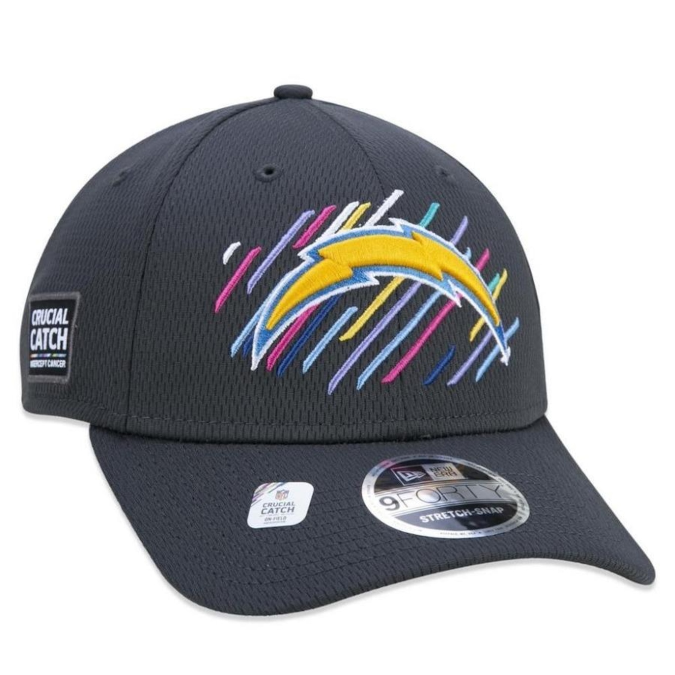 Boné Aba Curva New Era Los Angeles Chargers 940 Crucial Outubro Rosa - Snapback - Adulto - Foto 4