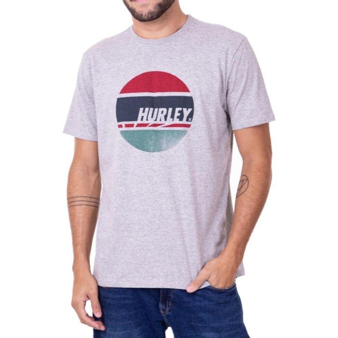 Camiseta Hurley Concrect Circle - Masculina - Foto 1