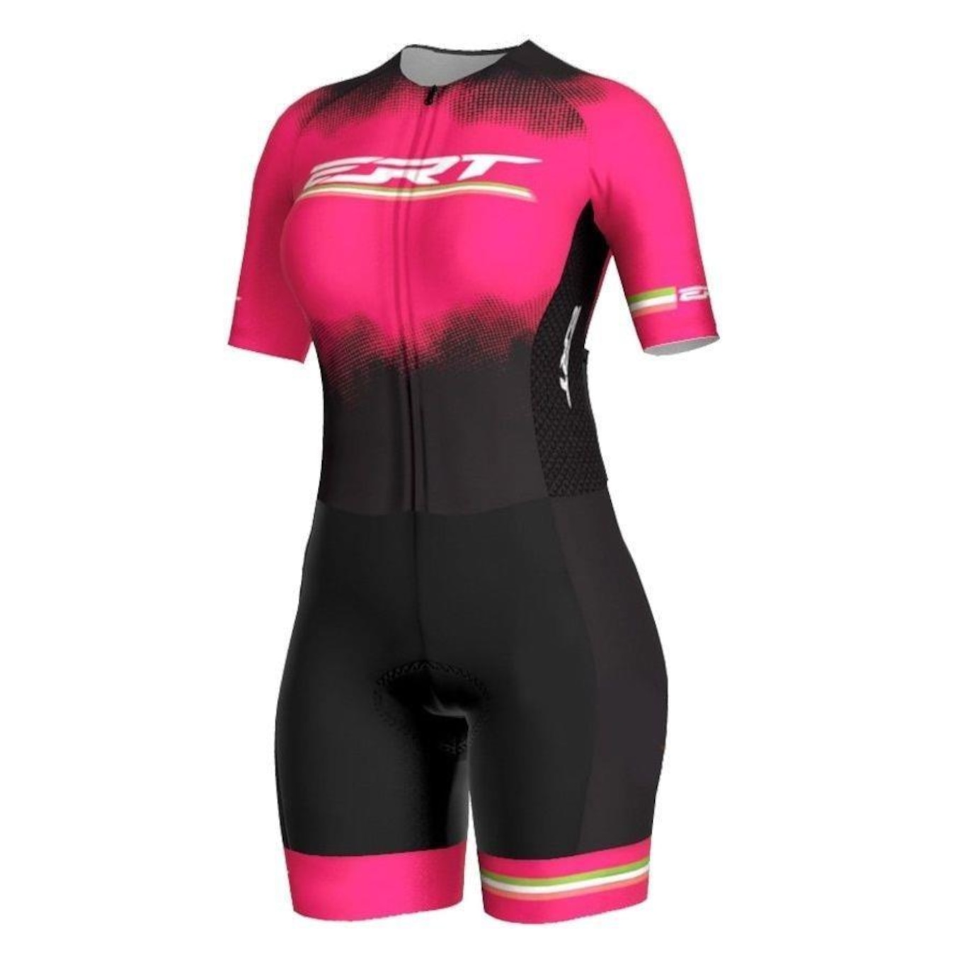 Macaquinho Ciclismo ERT Elite Pink Power Forro em Gel - Feminino - Foto 1