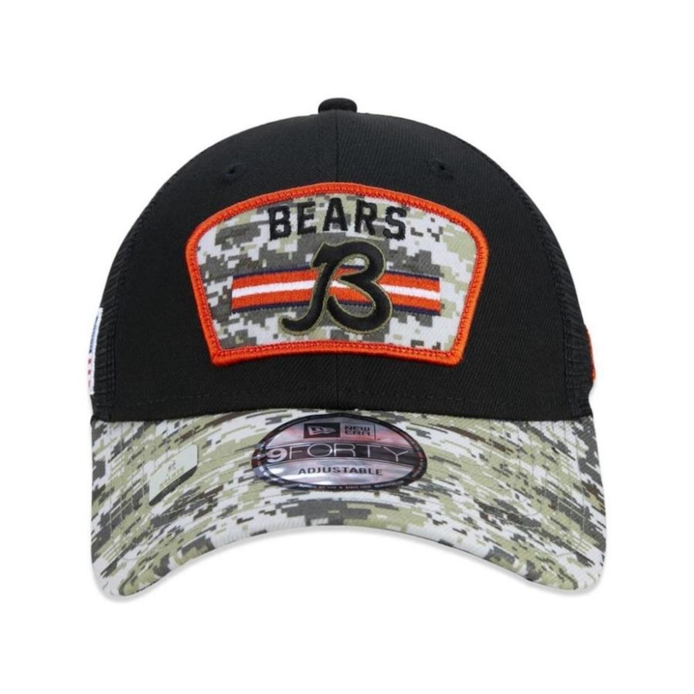 Boné Aba Curva New Era Chicago Bears 940 NFL 21 Salute Service - Snapback - Adulto - Foto 2