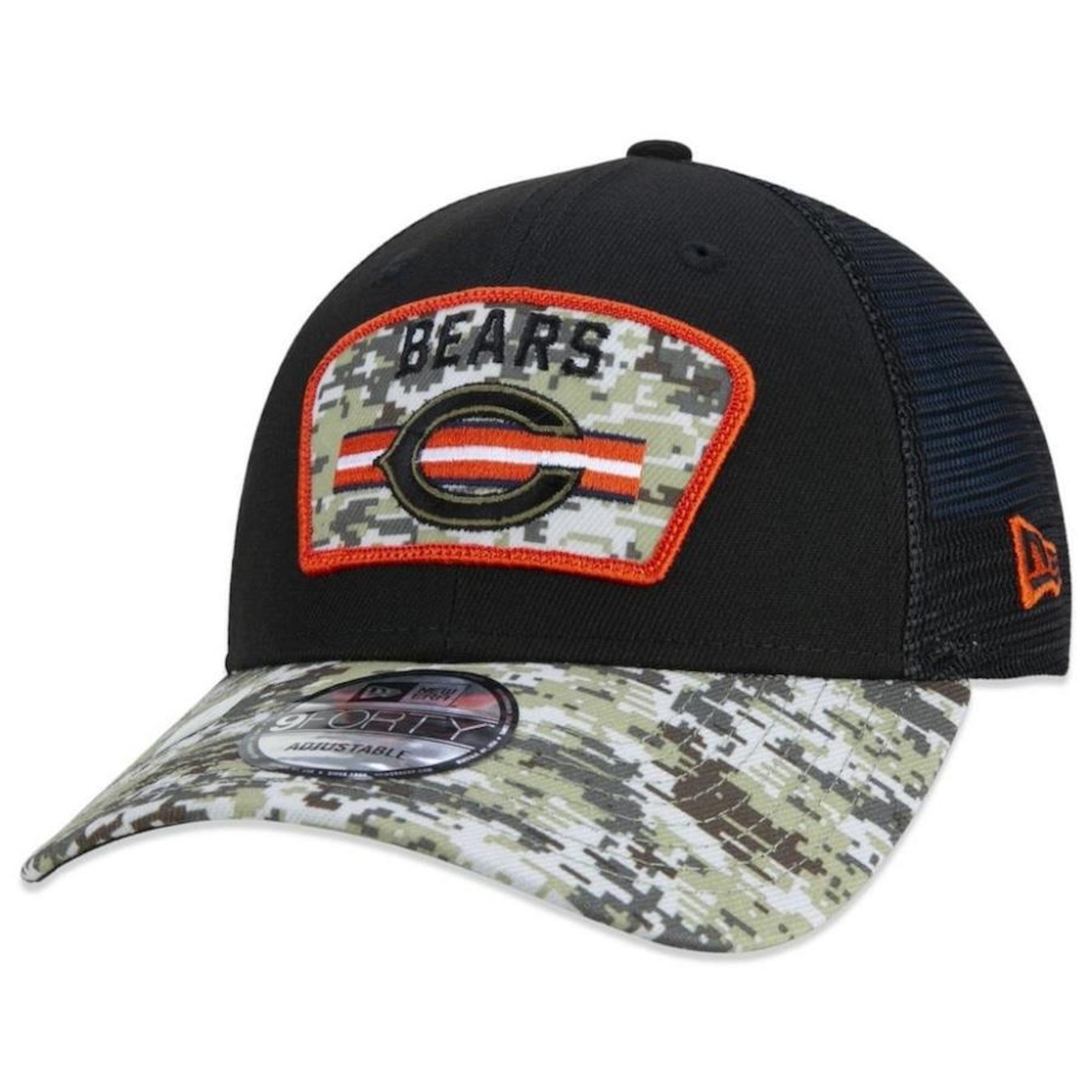 Boné Aba Curva New Era Chicago Bears 940 NFL21 Salute To Service - Snapback - Adulto - Foto 1