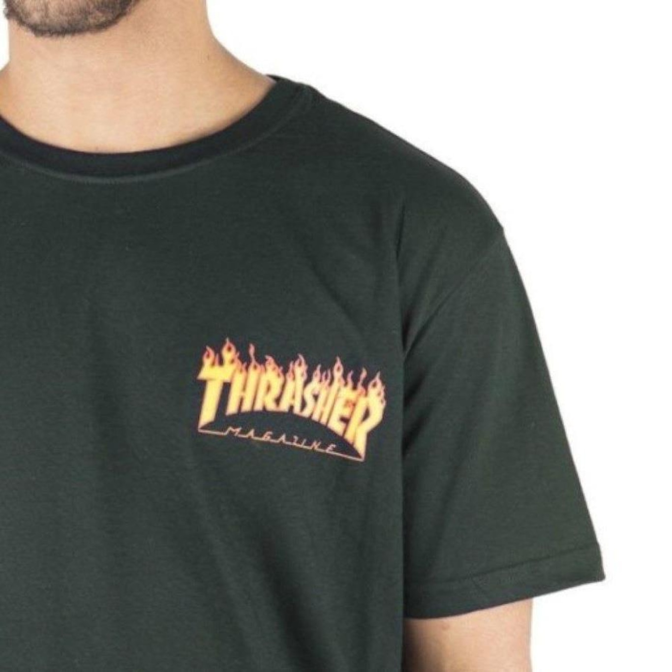 Camiseta Thrasher Flame Logo Button - Masculina - Foto 2