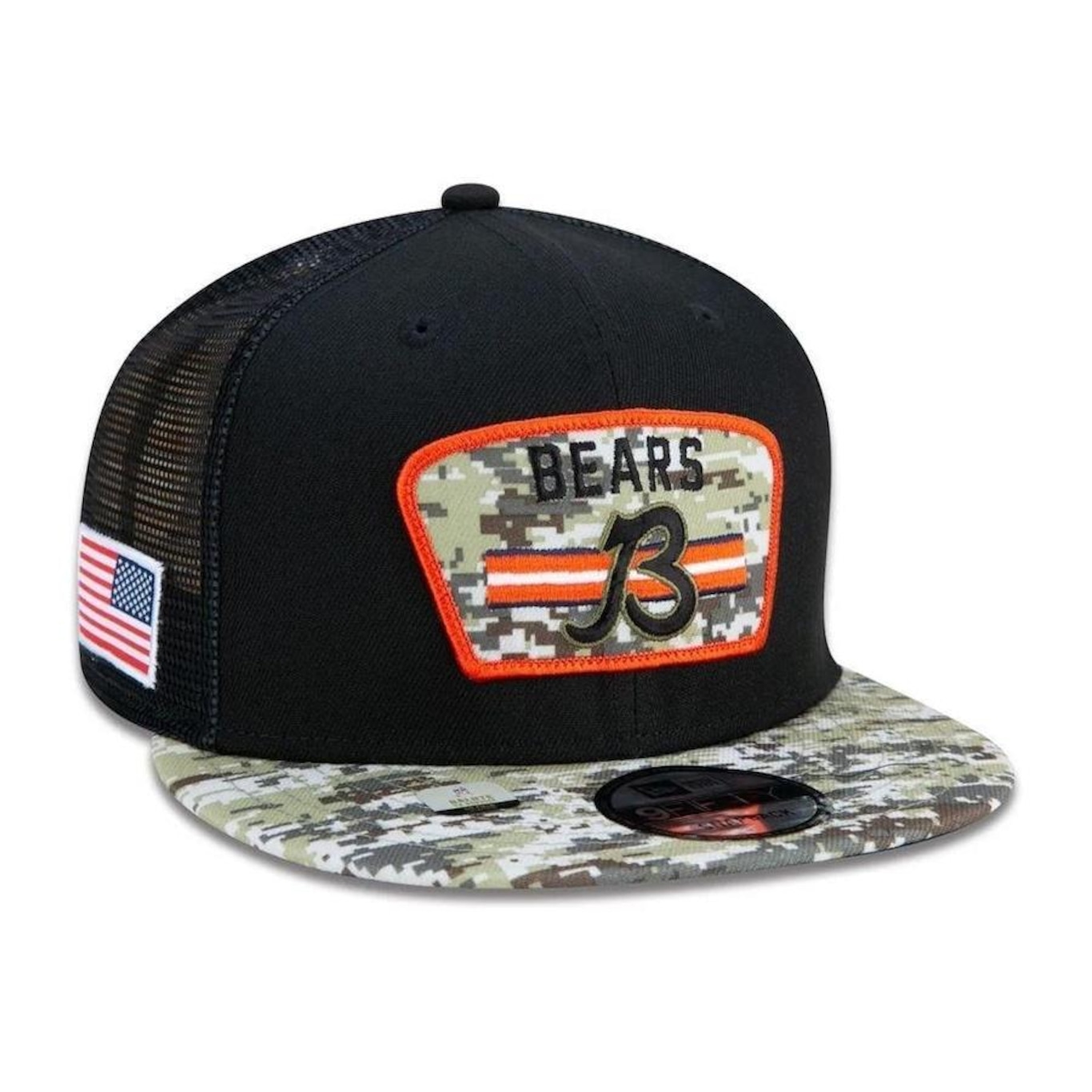 Boné Aba Reta New Era Chicago Bears 950 NFL 21 Salute Service - Snapback - Adulto - Foto 4