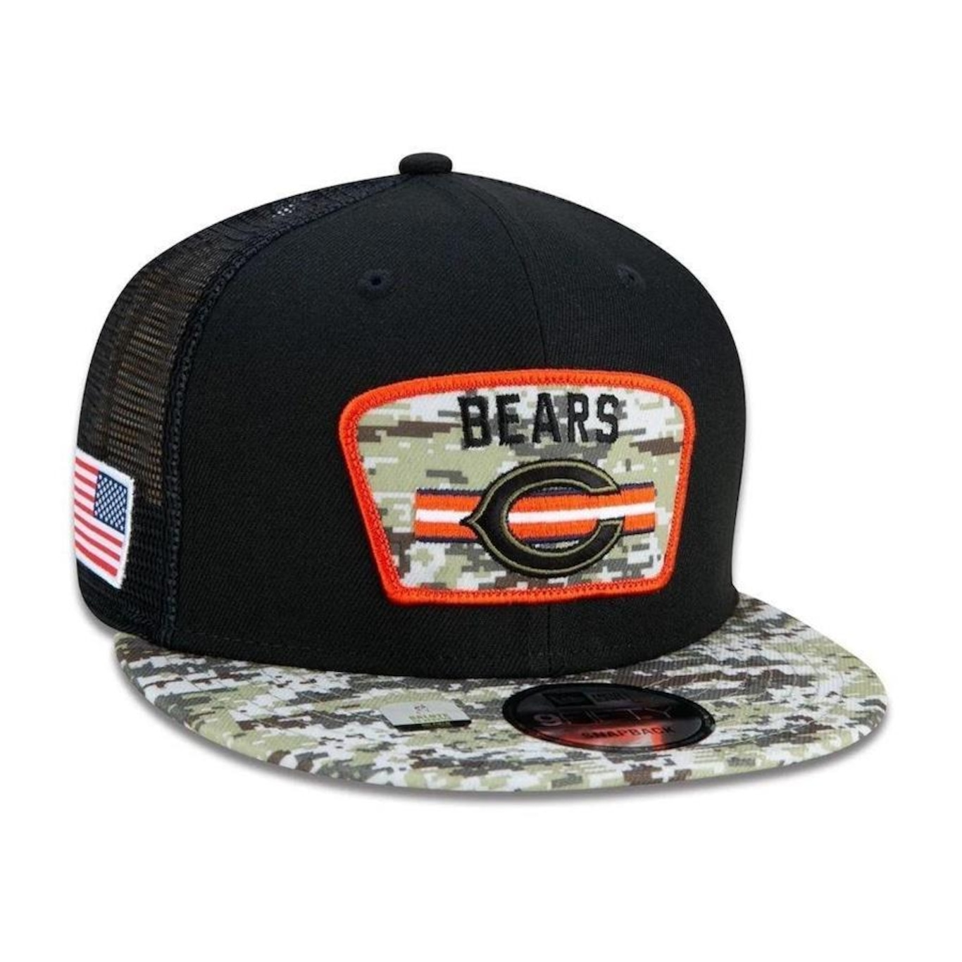 Boné Aba Reta New Era Chicago Bears 950 NFL 21 Salute Service - Snapback - Adulto - Foto 4