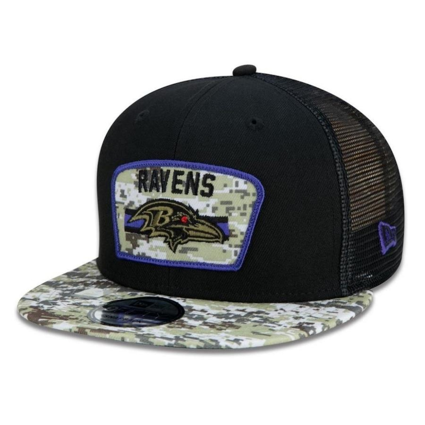 Boné Aba Reta New Era Baltimore Ravens 950 NFL 21 Salute Service - Snapback - Adulto - Foto 1