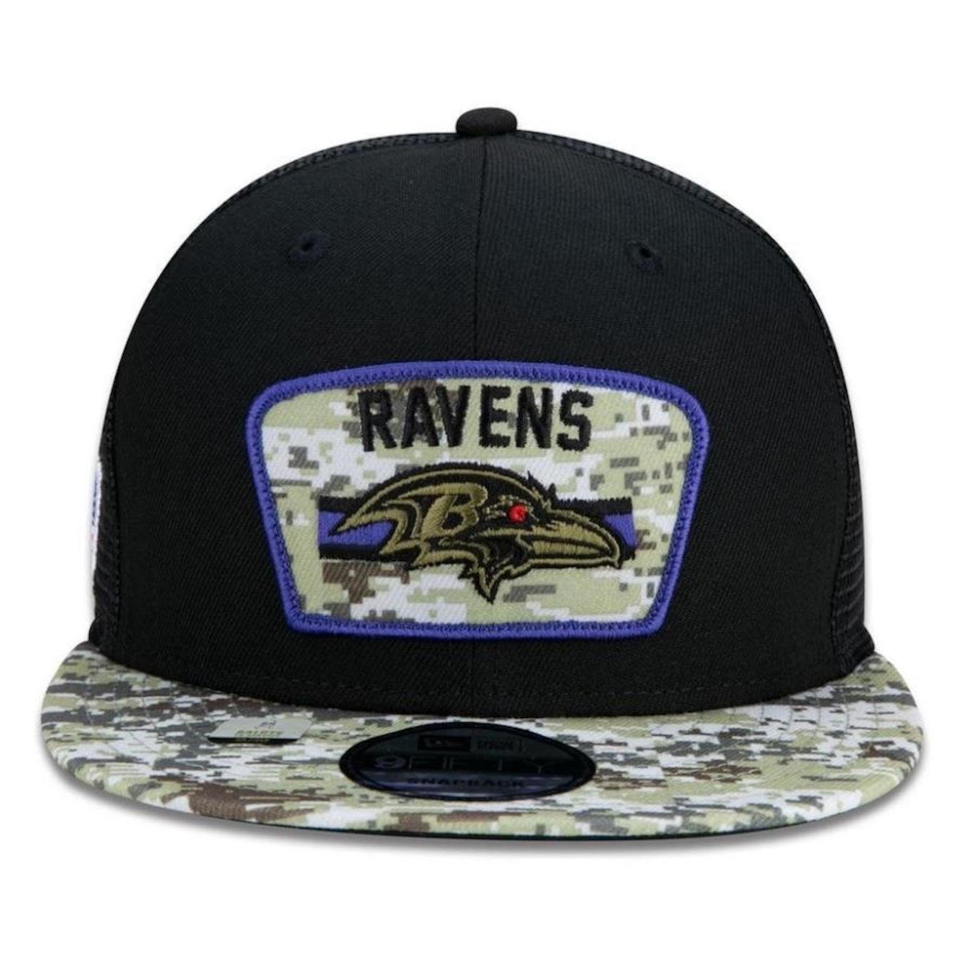 Boné Aba Reta New Era Baltimore Ravens 950 NFL 21 Salute Service - Snapback - Adulto - Foto 3