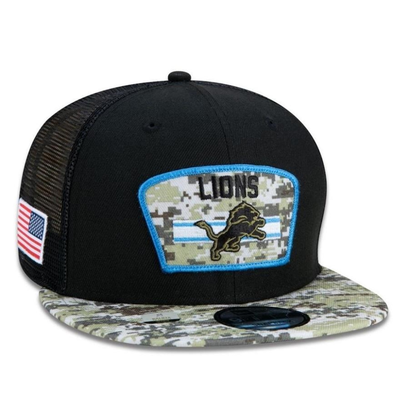 Boné Aba Reta New Era Detroit Lions 950 NFL 21 Salute To Service - Snapback - Adulto - Foto 4