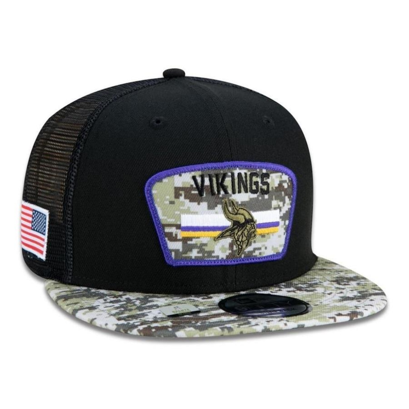 Boné Aba Reta New Era Minnesota Vikings 950 NFL 21 Salute Service - Snapback - Adulto - Foto 4