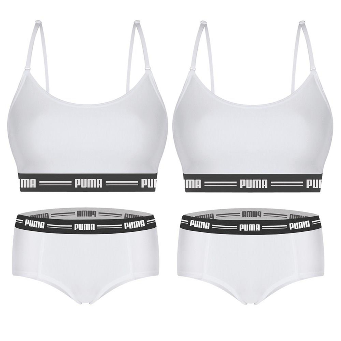 Kit Puma 2 Tops Modal Stretch + 2 Calcinhas Mini Boxer - Feminino - Foto 1