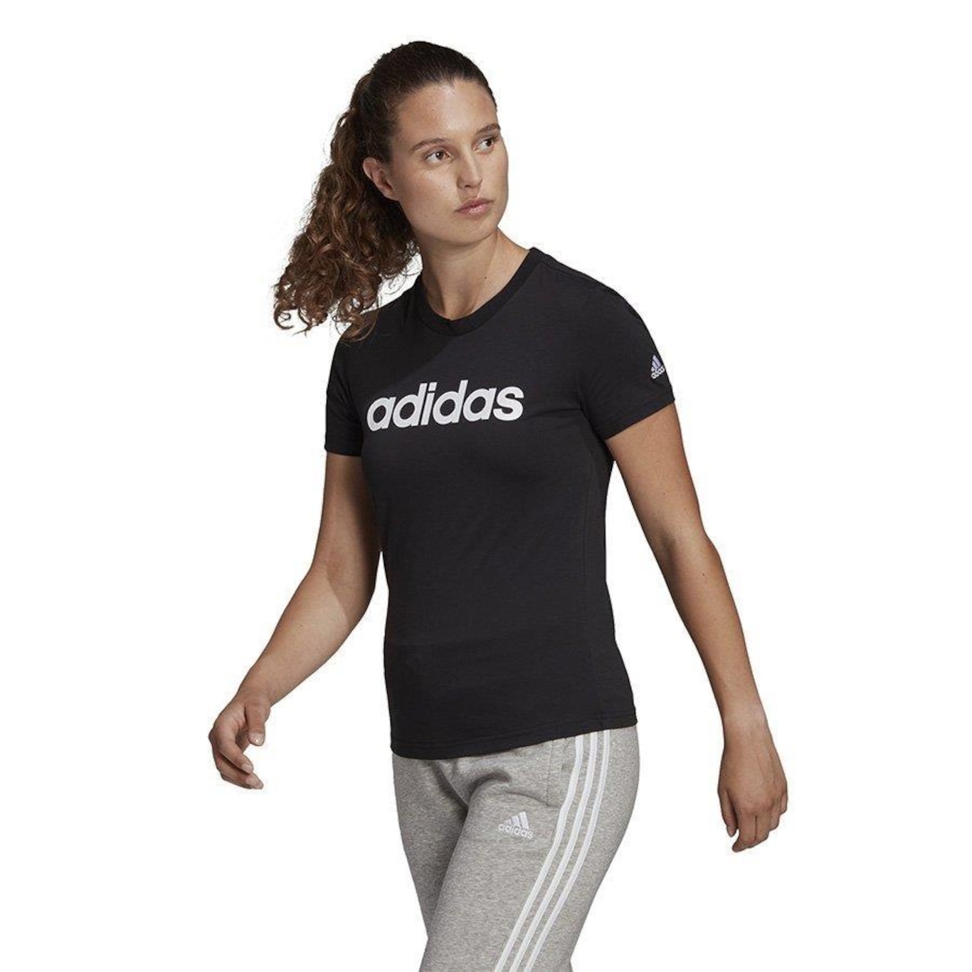 Camiseta adidas Essentials Linear - Feminina - Foto 1