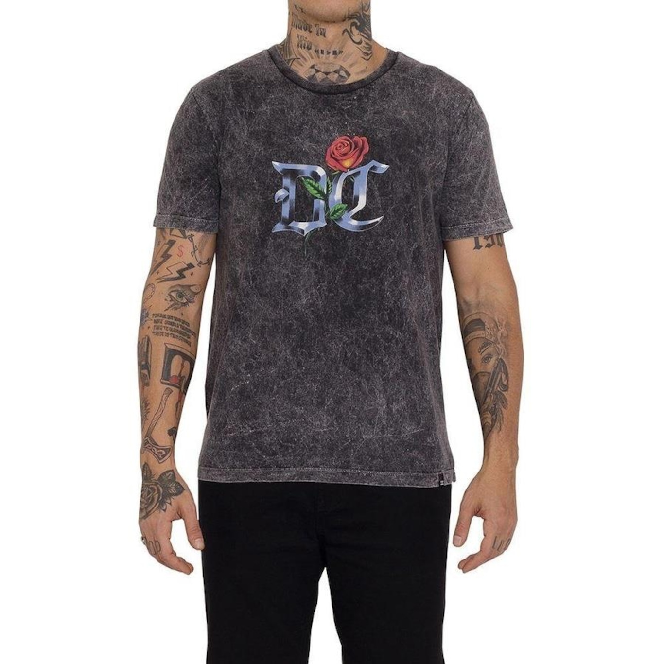 Camiseta DC Shoes Chrome Rose - Masculina - Foto 1