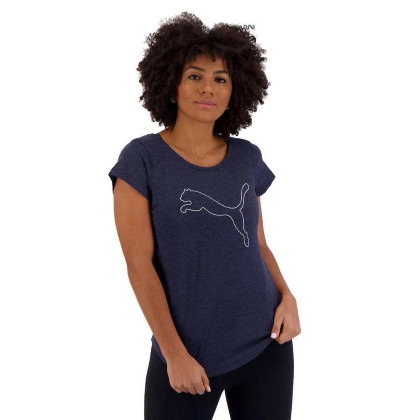 Camiseta Puma Performance Heather Cat Tee - Feminina - Foto 4