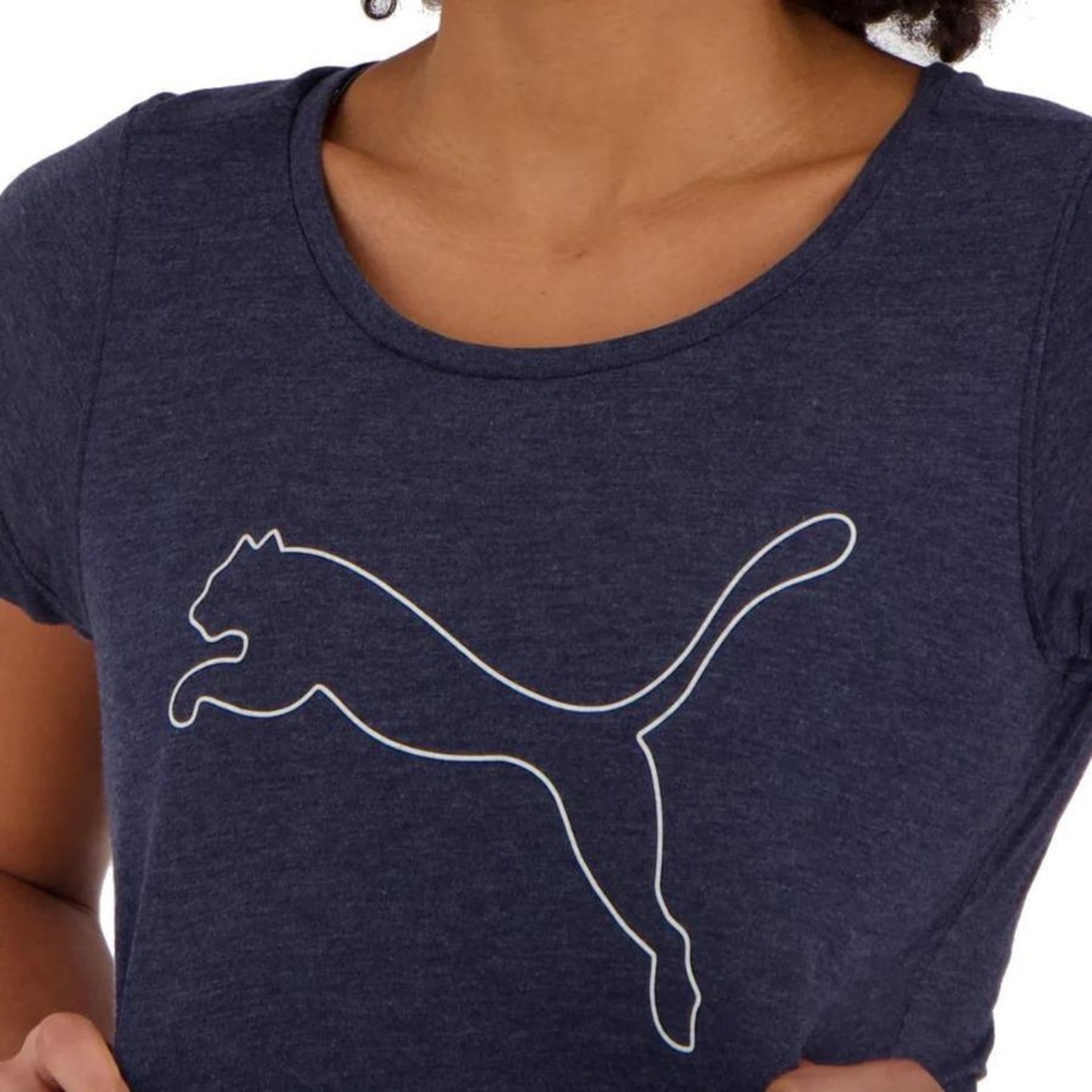 Camiseta Puma Performance Heather Cat Tee - Feminina - Foto 6