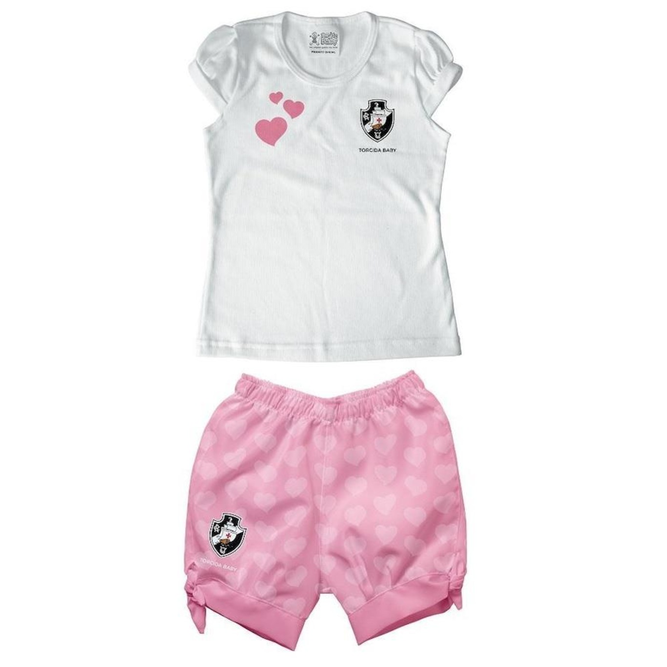 Kit Uniforme do Vasco Torcida Baby 271: 1 Camiseta + 1 Shots - Infantil - Foto 2