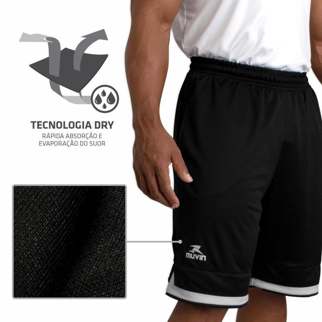 Bermuda de Basquete Muvin BSK-200 - Masculina - Foto 4