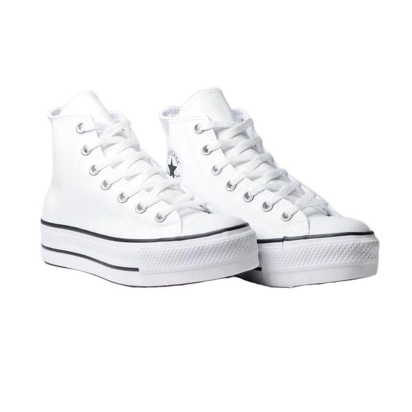 Tênis Converse All Star Chuck Taylor Hi Plataforma Couro - Preto