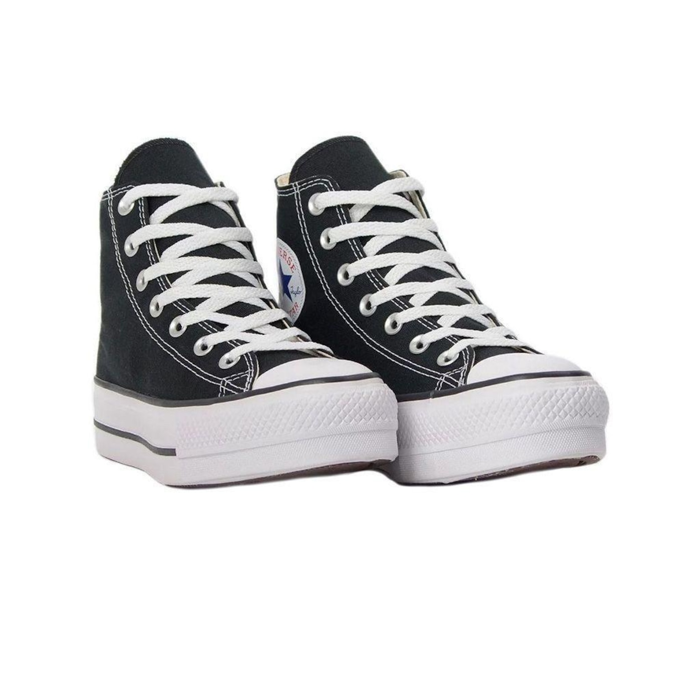 All star preto cano alto plataforma original