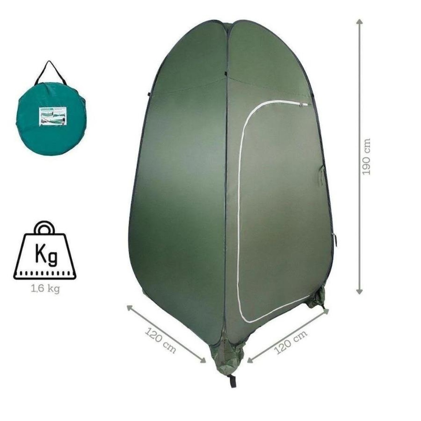 Kit Banheiro Portátil para Camping Pelegrin Mini Tenda PEL-1.90M e Vaso Sanitário PEL-VP20 - 20 Litros - Foto 5