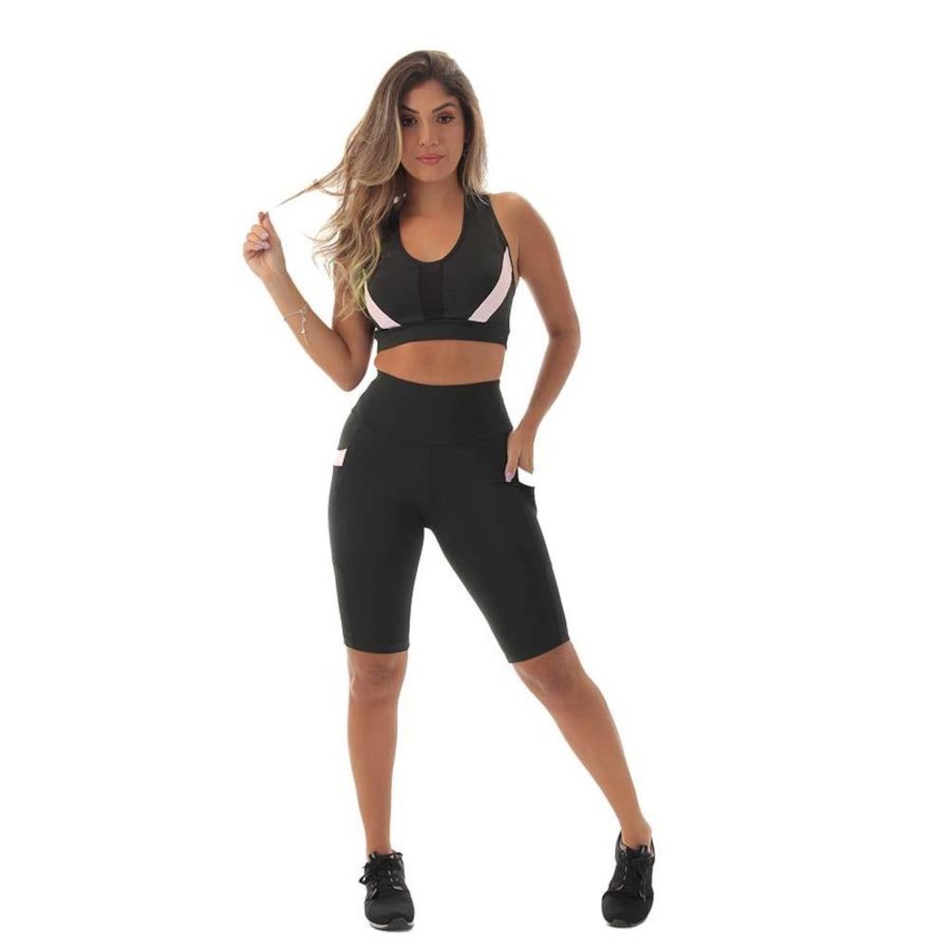 Conjunto Fristyle Fitness  Bermuda e Top Academia - Feminino - Foto 3