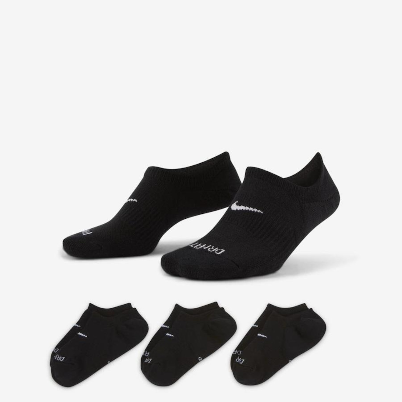 Kit de Meias Sapatilha Nike Everyday Plus Cushioned - Adulto - Foto 1