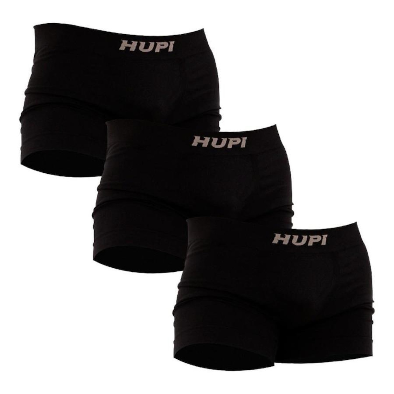 Kit de Cueca Boxer Hupi para Esportes Seamless com 03 Unidades - Adulto - Foto 1