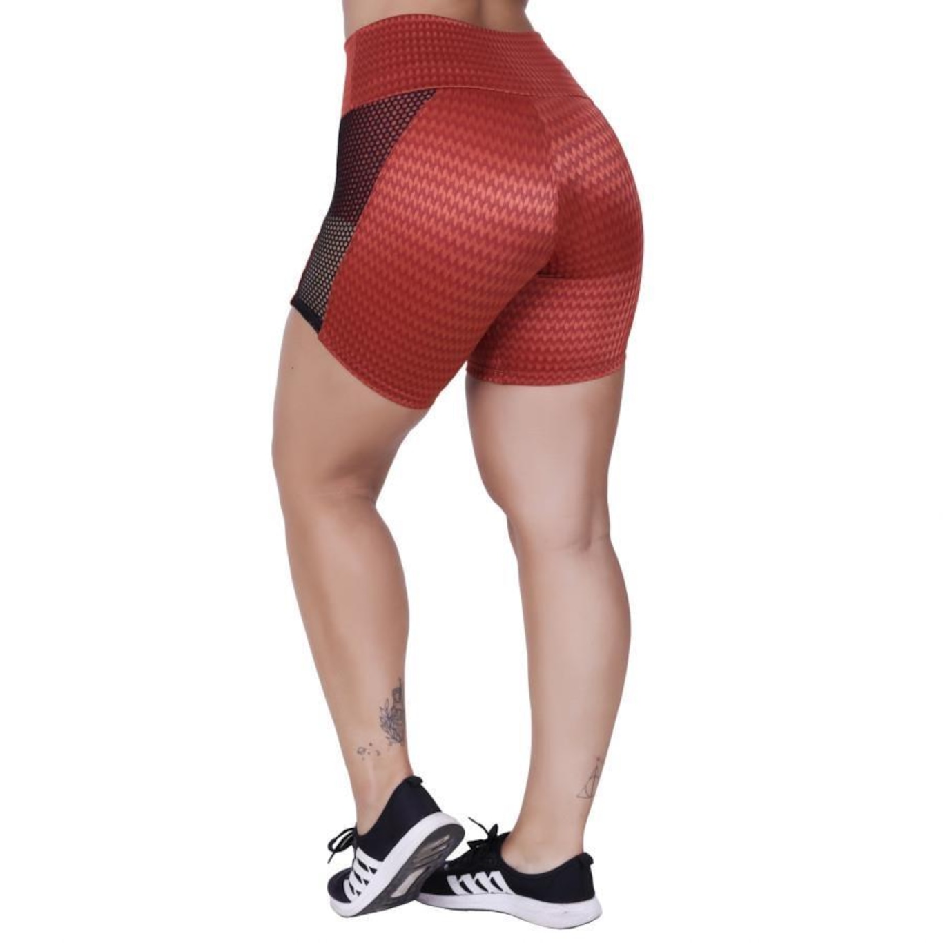 Short Orbis Fitness Meia Coxa Detalhe Tela Cirrê Textura - Feminino - Foto 2