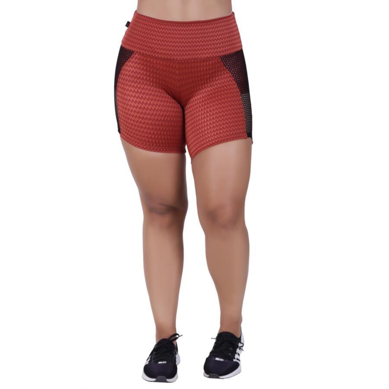 Short Orbis Fitness Meia Coxa Detalhe Tela Cirrê Textura - Feminino - Foto 3