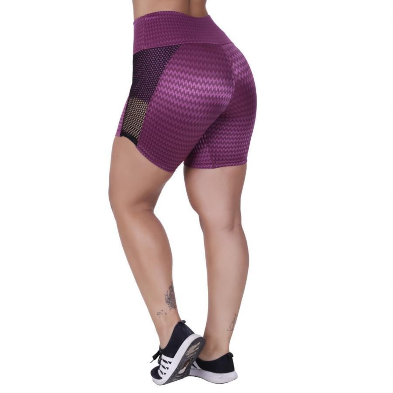 Short Orbis Fitness Meia Coxa Detalhe Tela Cirrê Textura - Feminino - Foto 2