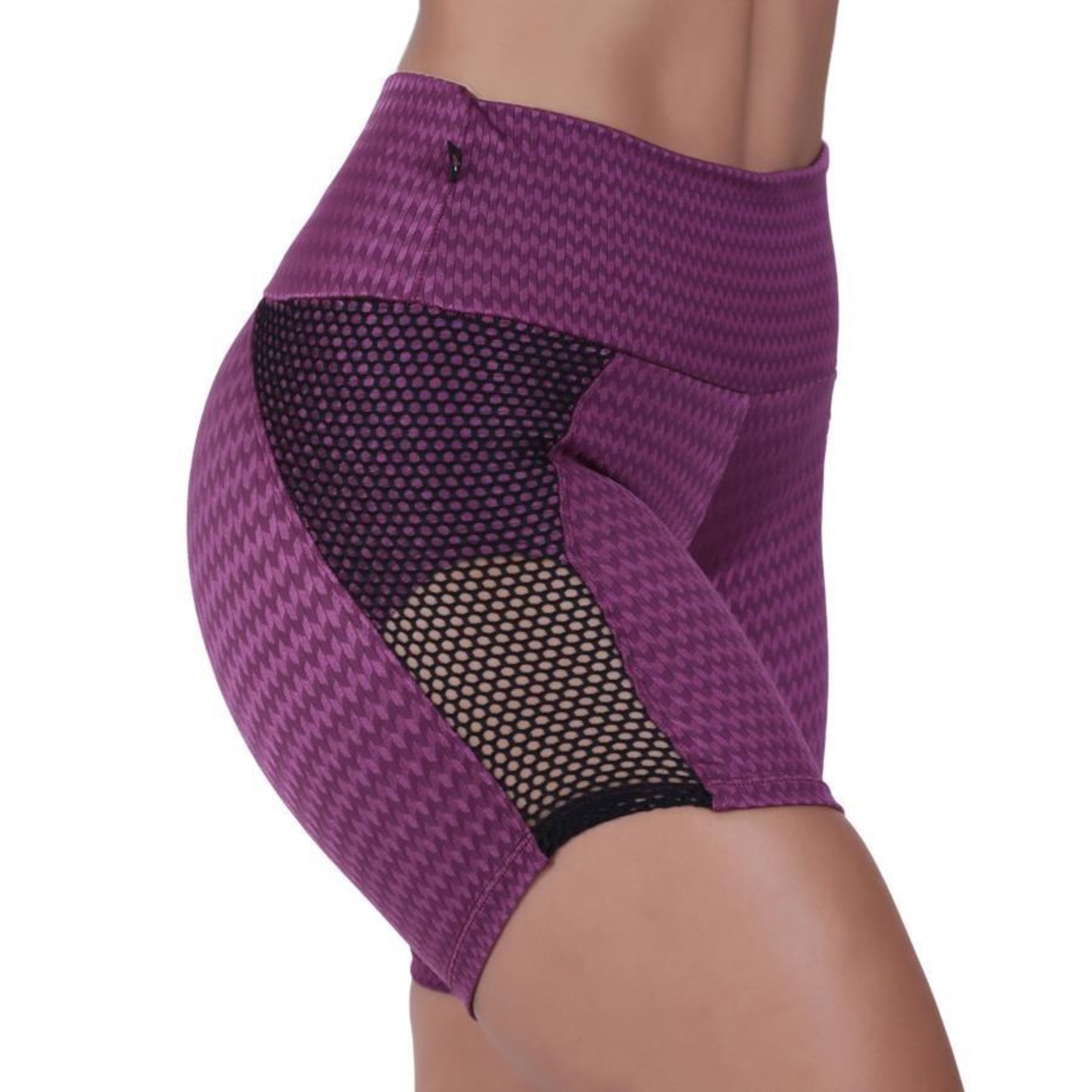 Short Orbis Fitness Meia Coxa Detalhe Tela Cirrê Textura - Feminino - Foto 4