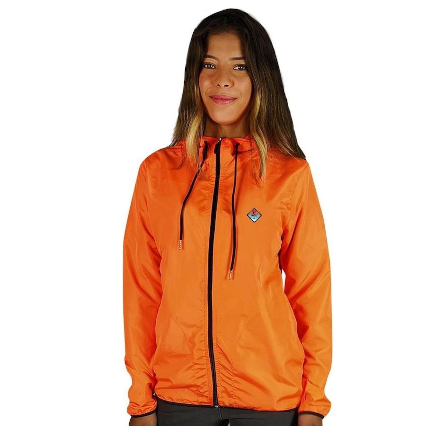 Jaqueta Corta Vento WSS Brasil Orange Light Diamond Colors - Feminino - Foto 1