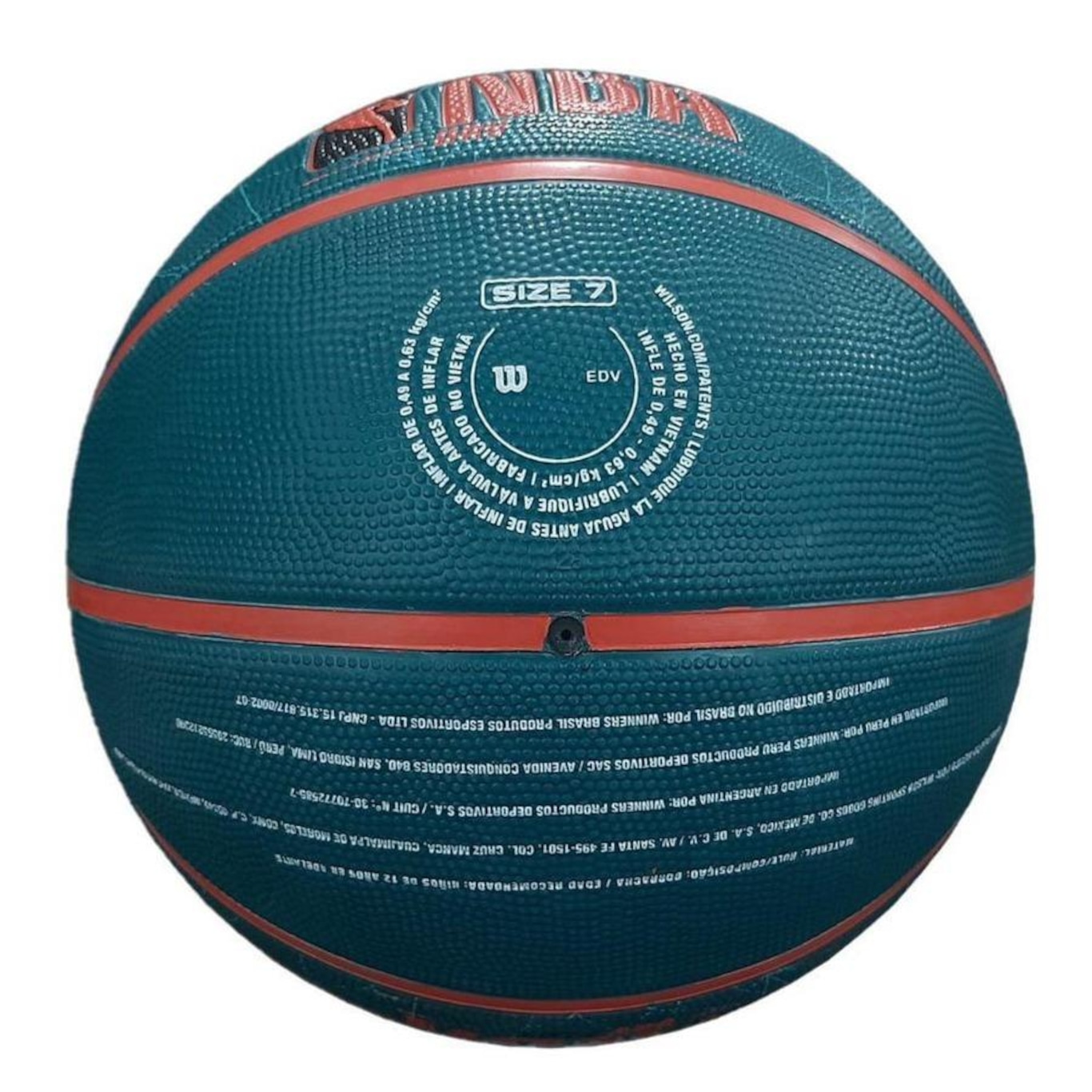 Kit Bola Basquete Oficial Nba Wilson Drv #7 Outdoor + Bomba