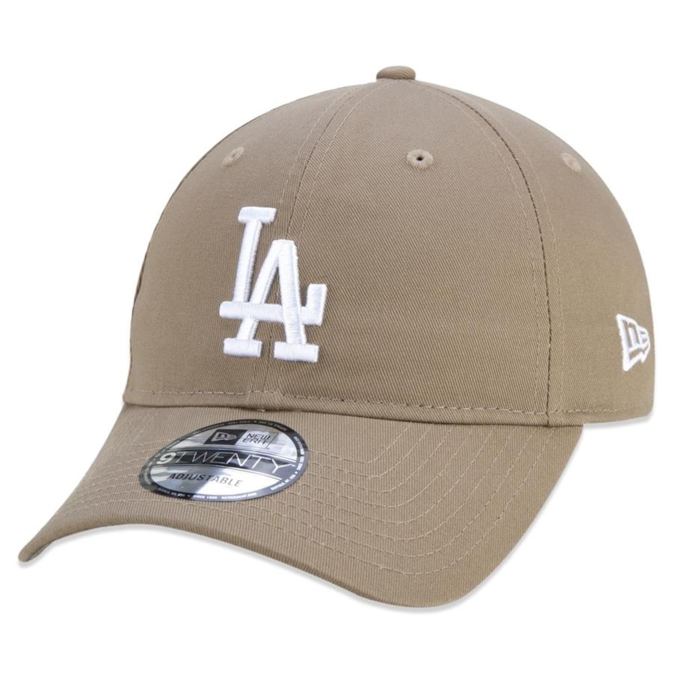 Boné Aba Curva New Era 9Twenty MLB Los Angeles Dodgers Kaki - Strapback - Adulto - Foto 1