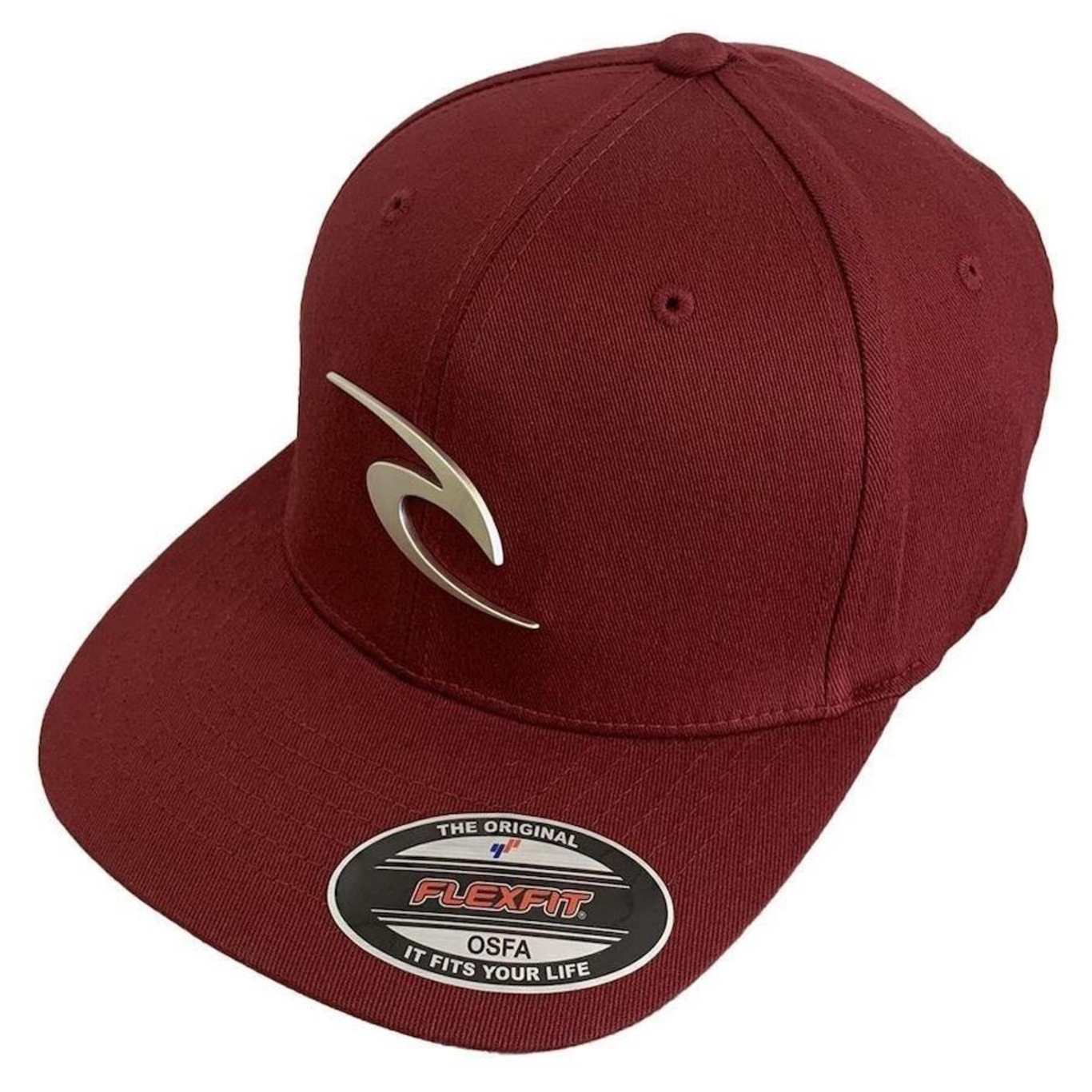 Boné Aba Curva Rip Curl Wave Icon Metal Logo - Fechado - Adulto - Foto 1