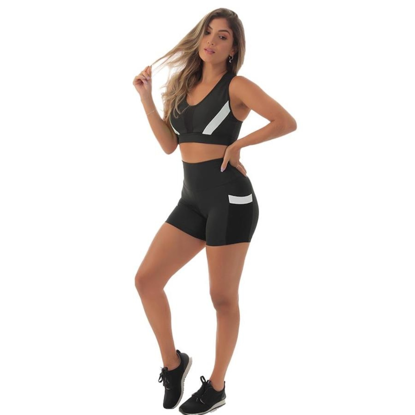 Conjunto Fristyle Fitness Short e Top Academia - Feminino - Foto 4