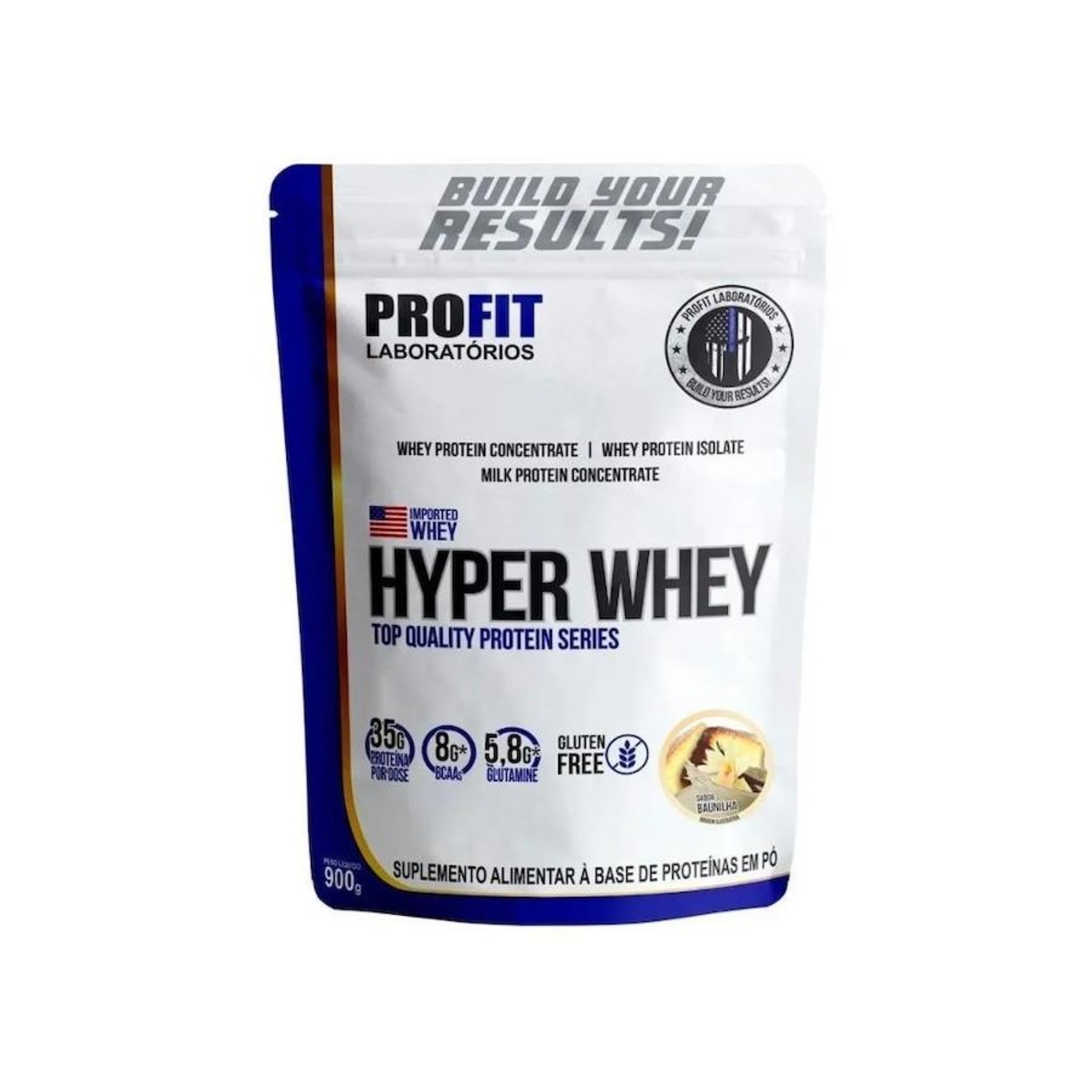 Hyper Whey Protein Isolado Profit Refil Baunilha 900g Centauro 8327