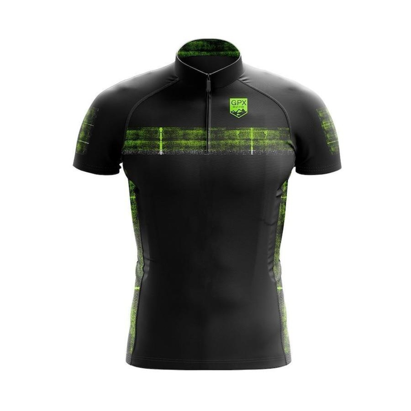 Conjunto De Ciclismo GPX Neon Green Com Bretelle + Camisa Zíper Full ...