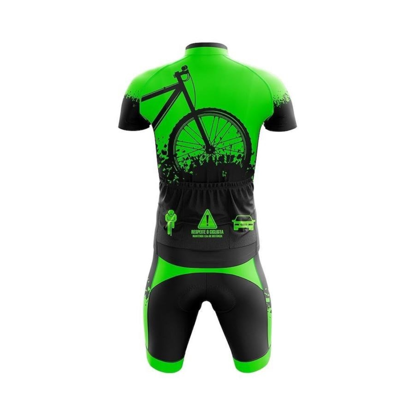 Conjunto GPX de Ciclismo: Bretelle + Camisa Zíper Full Bike Green Masculino - Foto 3